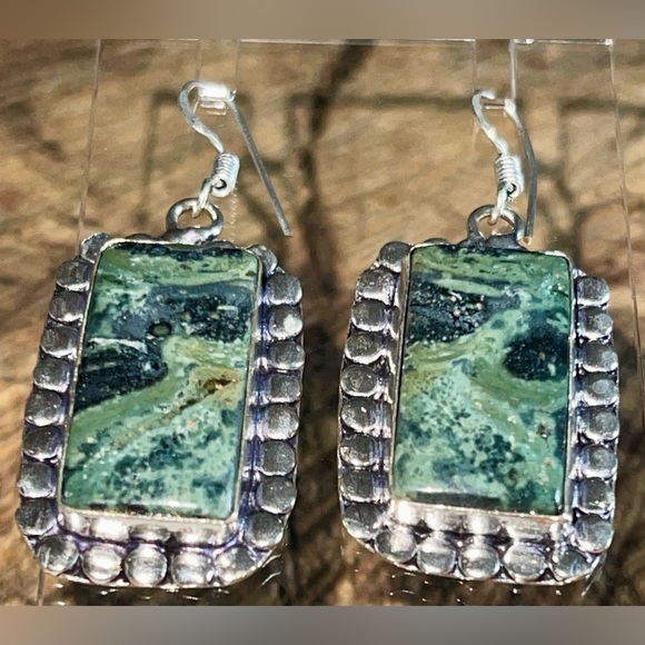 Kambaba Jasper Earrings 1 7/8” - Picture 2 of 7
